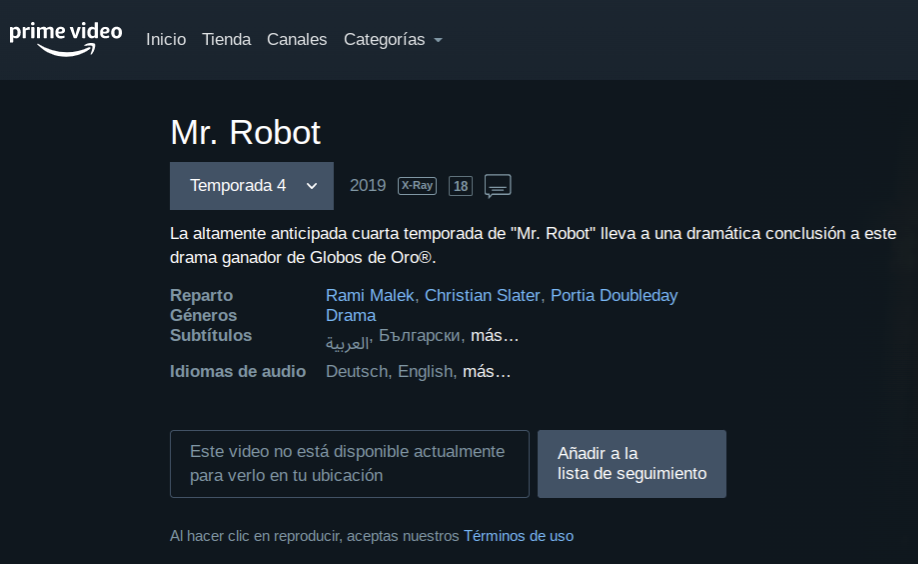 Mr robot prime discount video