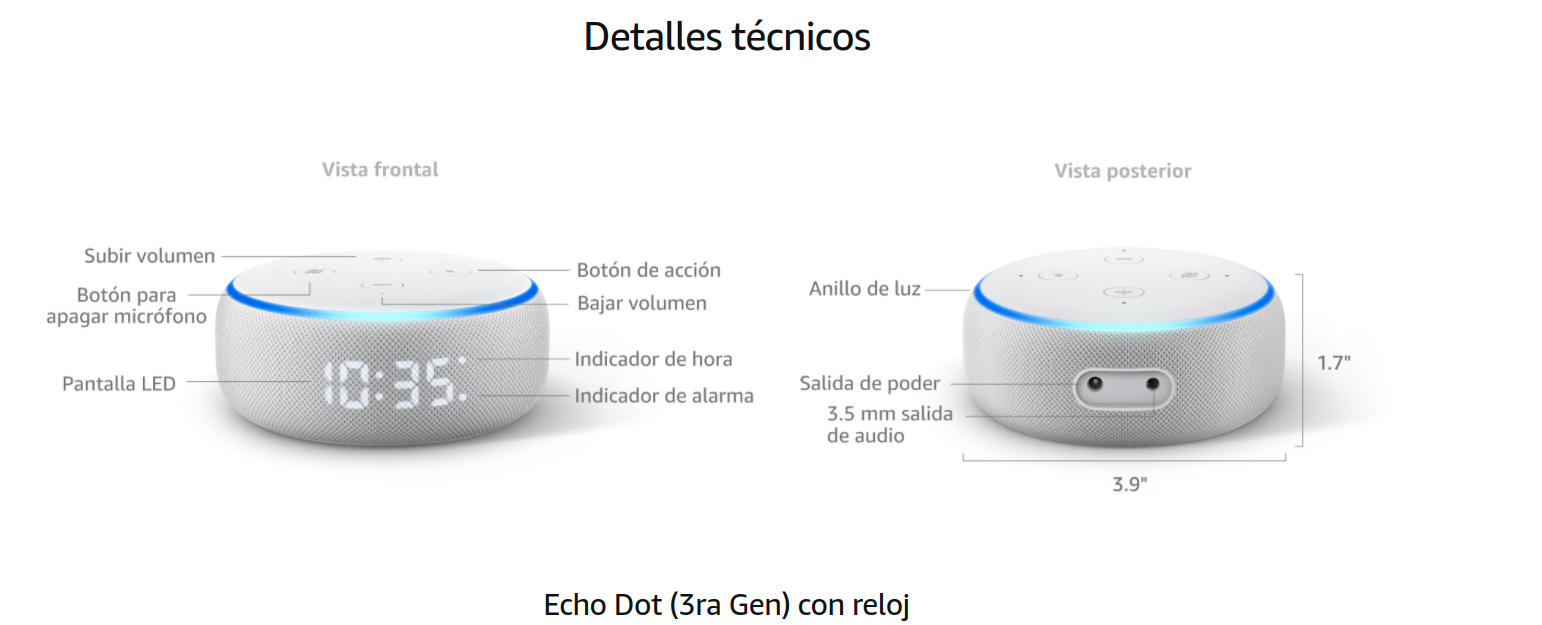 Echo Dot 3 con Reloj – APARATOS RAROS