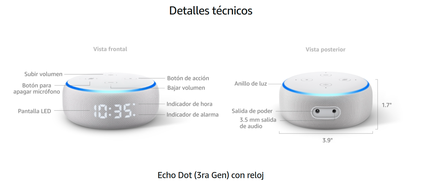 Echo Dot (3.ª generación),  price tracker / seguimiento,  los  gráficos de historial de precios,  los relojes de precios,   alertas de caída de precios